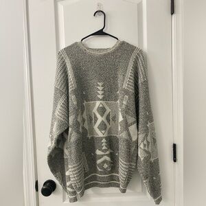 Gray Patterned Men's Sweater
